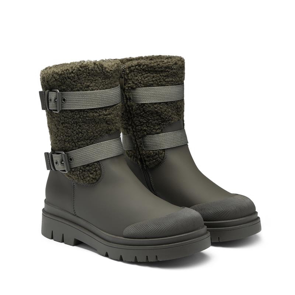 Waterproof Fur Lining Mid Calf Snow Boots - OLIVE GREEN - 2